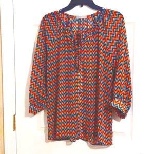 Olivia Moon multicolor lightweight blouse size small